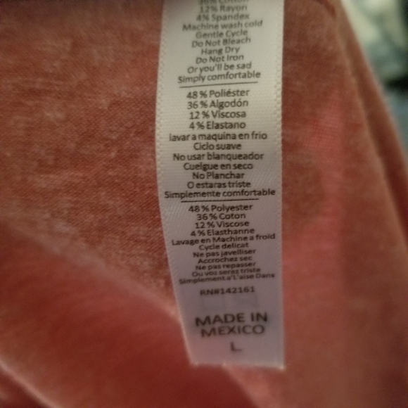 LuLaRoe long-sleeved pink top.  Size Large - Picture 6 of 6